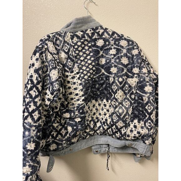 Anthropologie Blank NYC Reversible Quilted Patchwork Denim Jacket Size M - Picture 8 of 8